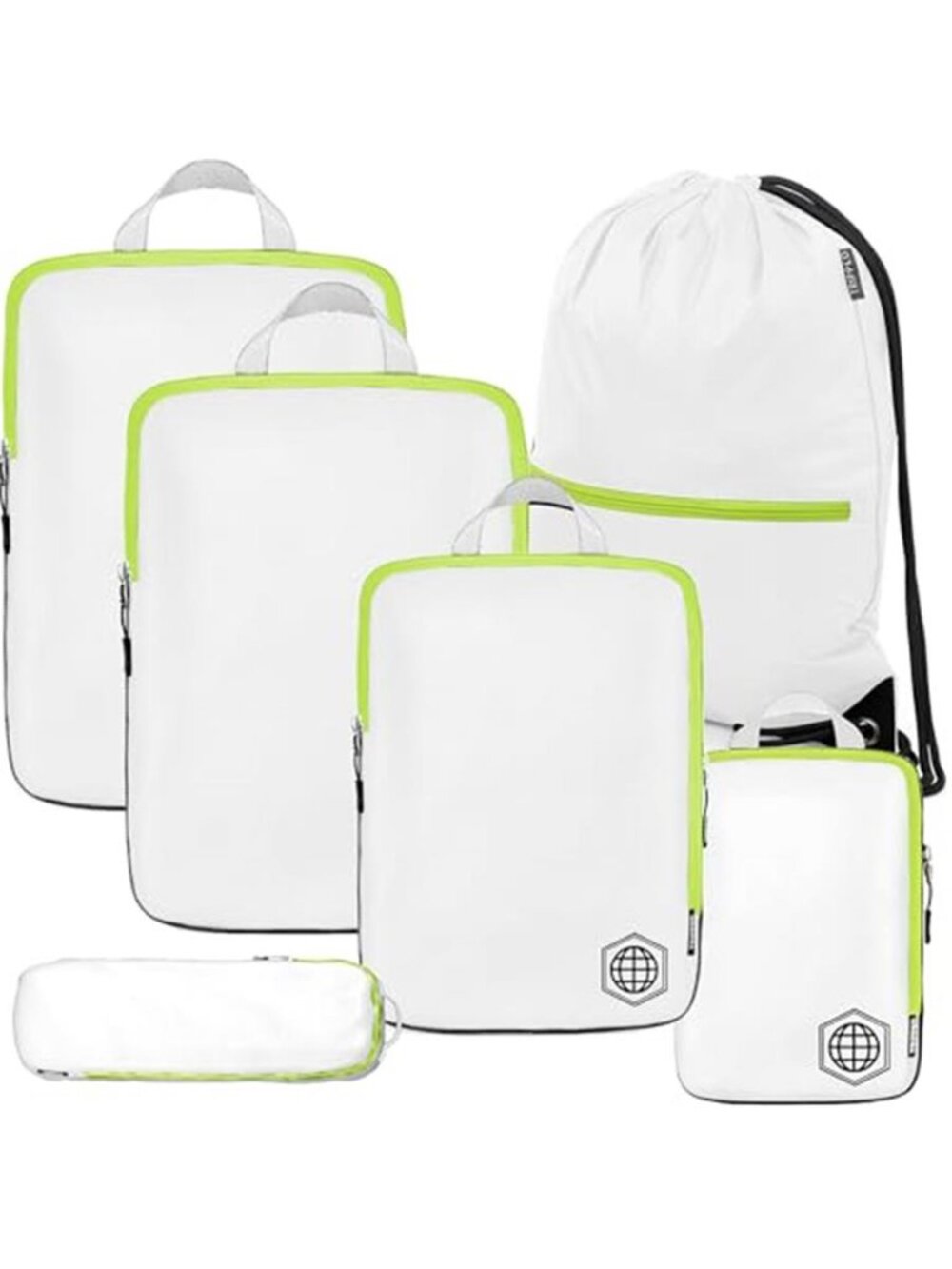 Extra Large Compression Packing Cubes 6 Piece Set Travel Luggage Organizer